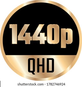 1440 pixel wide video or tv screen resolution vector icon