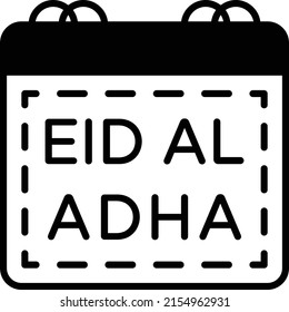 1443 Hijri Vector Icon Design, Eid al-Adha or Eid-ul-Kabir Symbol, Hajj Sign, Muslims religious Festival Stock illustration, Eid Al Adha Calendar Concept 