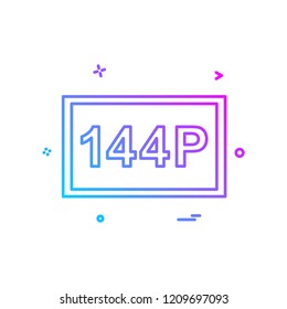 144P video frame icon design vector