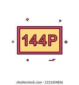 144P video frame icon design vector