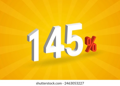 145% discount 3D text for sells and promotion.