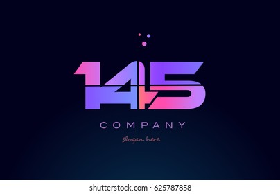 145 pink blue purple number digit numeral dots creative company logo vector icon design template