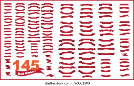 145 Red ribbons.