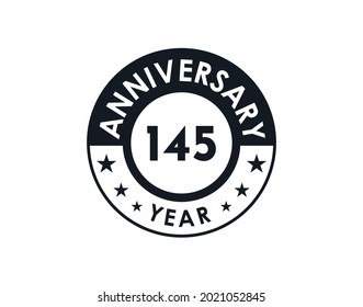 145 years anniversary badge vector design