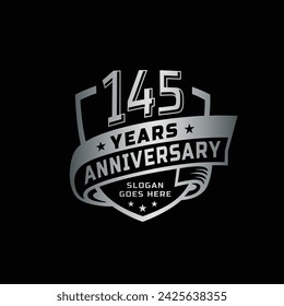 145 years anniversary celebration design template. 145th anniversary logo. Vector and illustration.