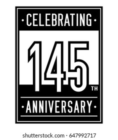 145 years anniversary design template. Vector and illustration.