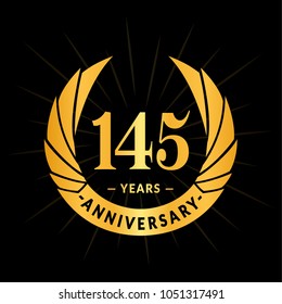 145 years anniversary. Elegant anniversary design. 145 years logo.