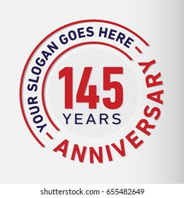 145 years anniversary logo template. Vector and illustration.