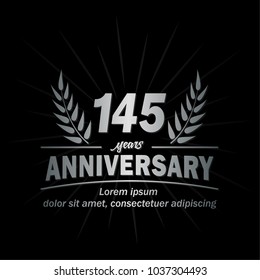 145 years anniversary logo. Vector and illustration.