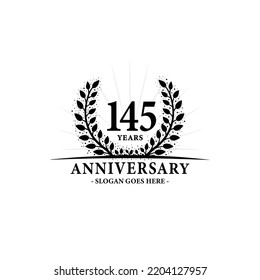 145 years anniversary logo. Vector and illustration.