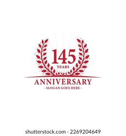 145 years anniversary logo. Vector and illustration.
