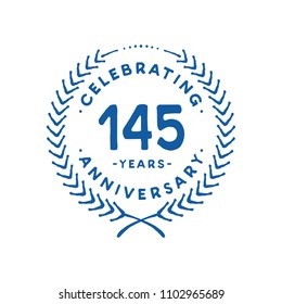 145 years design template. 145th vector and illustration.