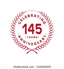 145 years design template. 145th vector and illustration.