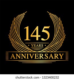 145 years design template. 145th anniversary. Vector and illustration.