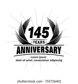 145 years design template. Anniversary vector and illustration template.