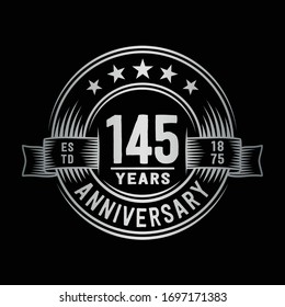 145 Jahre Logo-Design-Vorlage. Vektorillustration und Illustration zum 145.