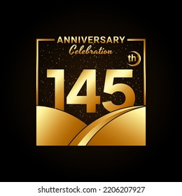 145th anniversary, Anniversary Celebration template design. Logo vector illustration
