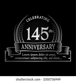 145th anniversary design template. Vector and illustration.
