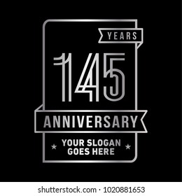 145th anniversary logo. Vector and illustration.