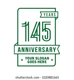145th anniversary logo. Vector and illustration.