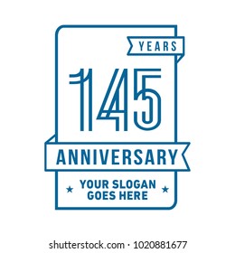 145th anniversary logo. Vector and illustration.