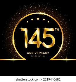 145th Anniversary Logotype. Golden Anniversary template design for celebration event, invitation card, greeting card, flyer, banner, poster, vector illustration
