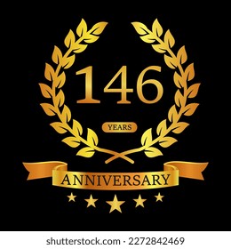 146 th Anniversary logo template illustration. suitable for you