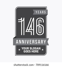 146 years anniversary design template. Vector and illustration.