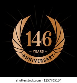 146 years anniversary. Elegant anniversary design. 146 years logo.