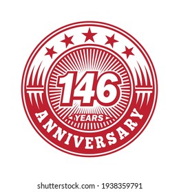 146 years anniversary. Anniversary logo design. Vector and illustration.