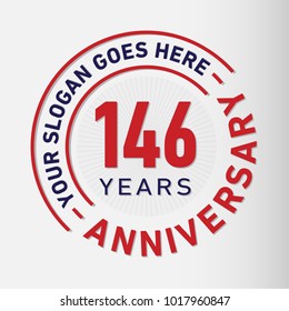 146 years anniversary logo template. Vector and illustration.