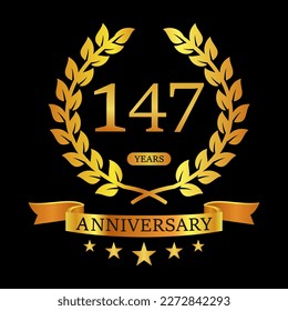 147 th Anniversary logo template illustration. suitable for you