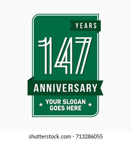 147 years anniversary design template. Vector and illustration.