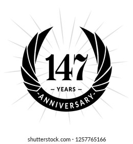 147 years anniversary. Elegant anniversary design. 147 years logo.