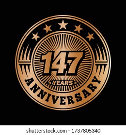 147 years anniversary. Anniversary logo design. Vector and illustration.