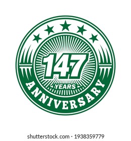 147 years anniversary. Anniversary logo design. Vector and illustration.