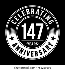 147 years anniversary logo template. Vector and illustration.