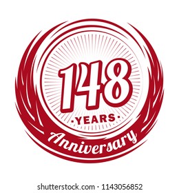 148 years anniversary. Anniversary logo design. 148 years logo.