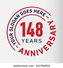148 years anniversary logo template. Vector and illustration.