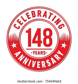 148 years anniversary logo template. Vector and illustration.