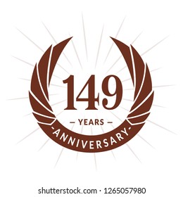 149 years anniversary. Elegant anniversary design. 149 years logo.