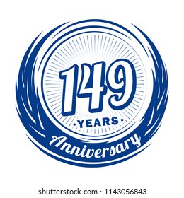 149 years anniversary. Anniversary logo design. 149 years logo.