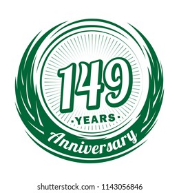 149 years anniversary. Anniversary logo design. 149 years logo.