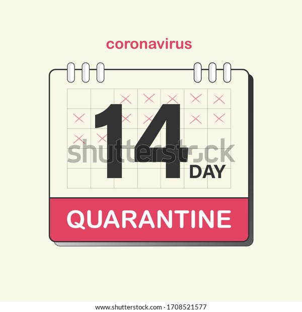 14day Coronavirus Quarantine Calendar Vector Illustration Stock Vector