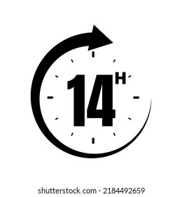 14hours, icon symbol black, time, o'clock
