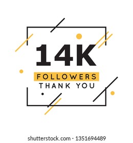14k followers thank you design template