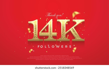 14k number to say thank you. social media post banner poster design.