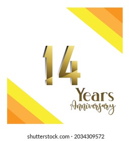 14th anniversary event party. Vector illustration. numbers template for Celebrating.