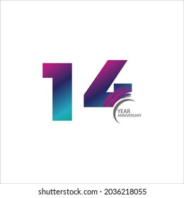 14th anniversary event party. Vector illustration. numbers template for Celebrating.