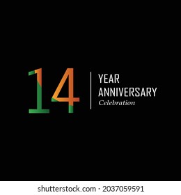 Fiesta del 14º aniversario. Ilustración vectorial. plantilla de números para celebrar.